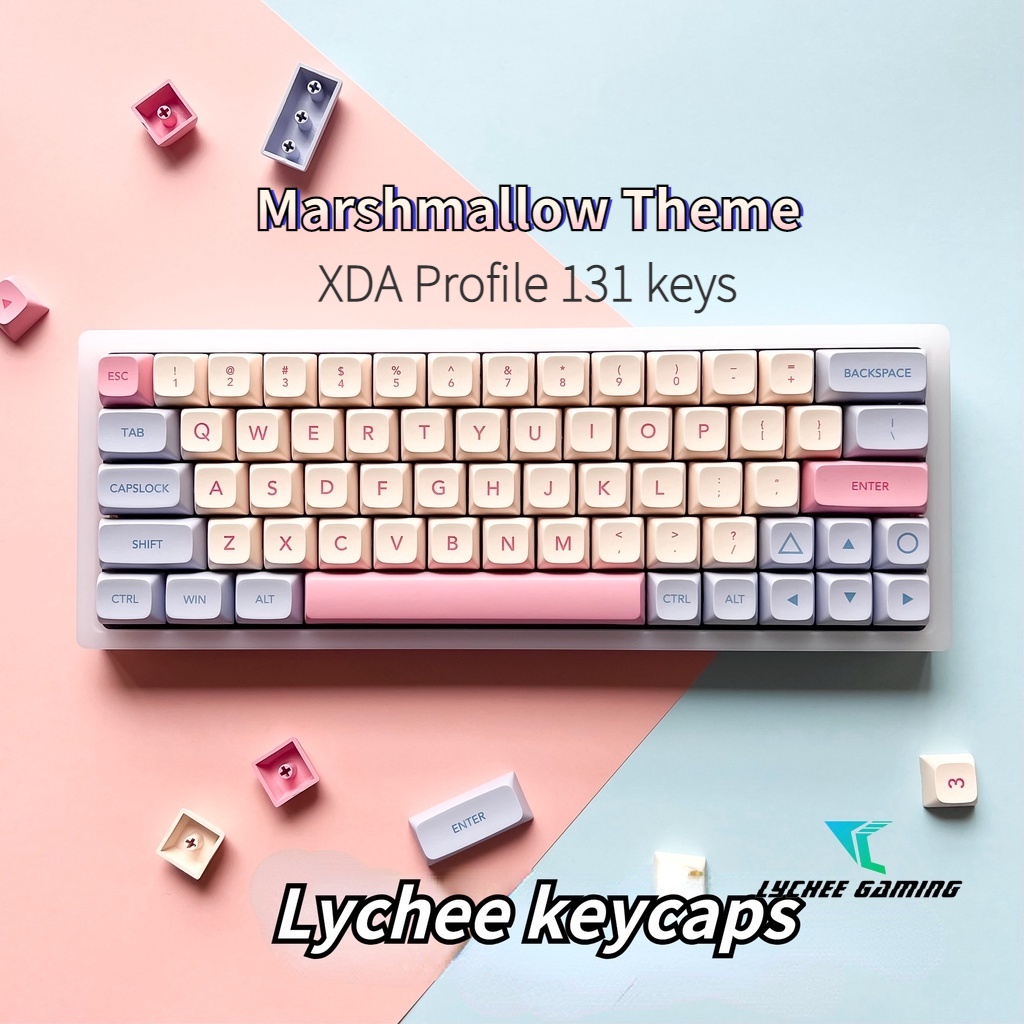 Lychee keycaps marshmallow Cream yellow cute keycap XDA height PBT ...