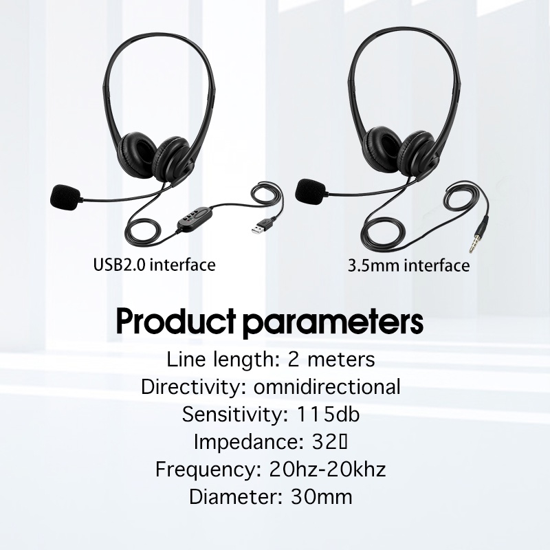 Wired Headset with Noise Cancelling Microphone for Clear Calls on PC and Laptop