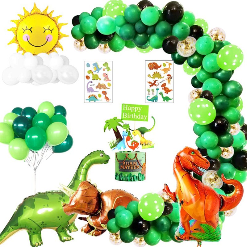 66pcs Set Dinosaur Birthday Party Decorations Kids Boy Green Balloon Garland Dinosaur Theme Birthday Decoration Arche Ballon Shopee Philippines