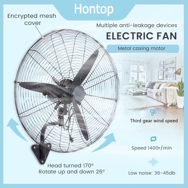 Hontop Industrial Stand Fan High power Electric Fan Wall Fan floor