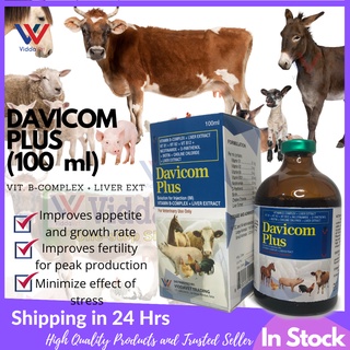 100 ML -Davicom plus - B-COMPLEX PLUS VITAMINS for swine , poultry, livestock /small animal ViddaveT