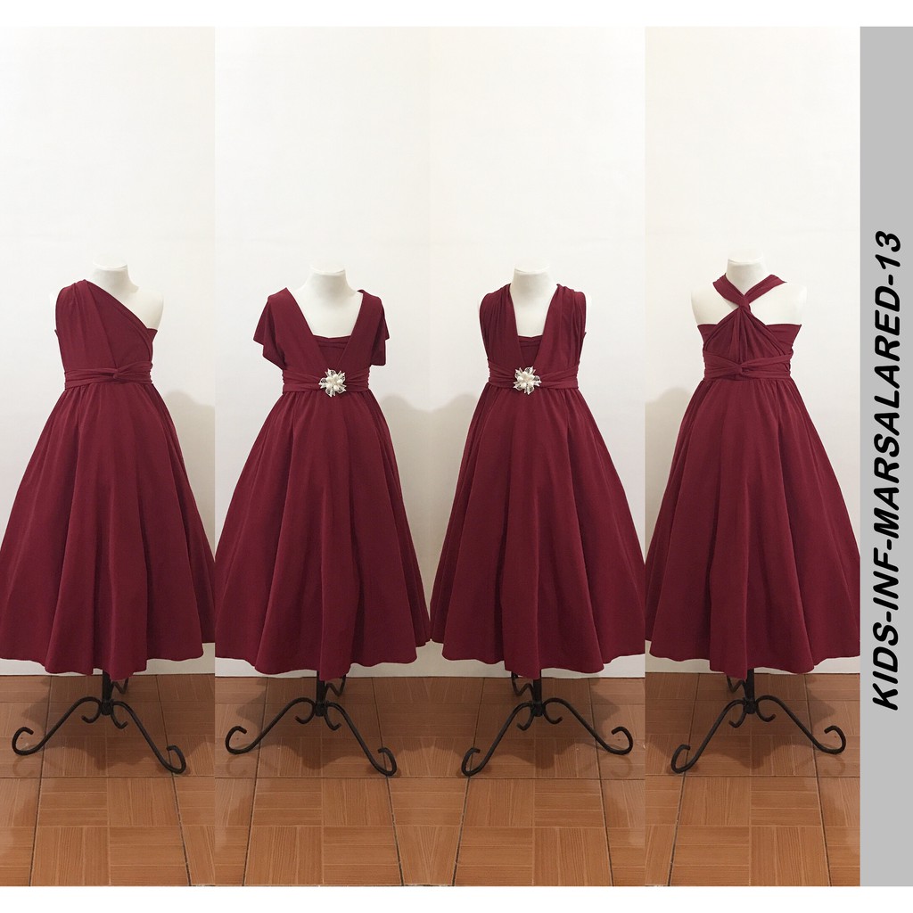 marsala red infinity dress