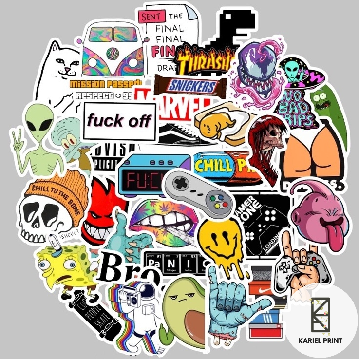 38pcs Graffiti Laminated Stickers [38pcs/1.7 inches Water proof ...