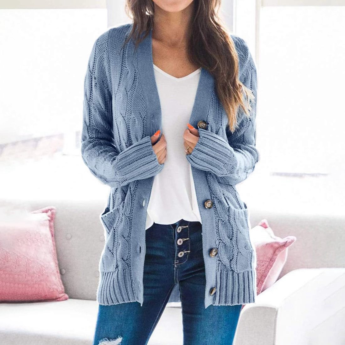 long sleeve sweater coat