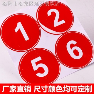 1.15 Waterproof Digital Number Sticker Custom Competition pvc Table Self-Adhesive Round Player Serial