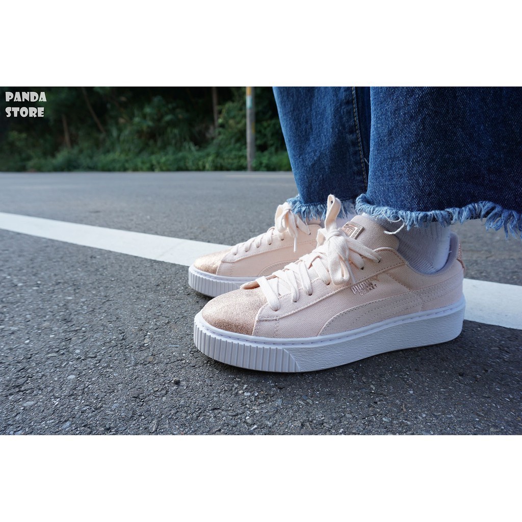 puma basket platform canvas