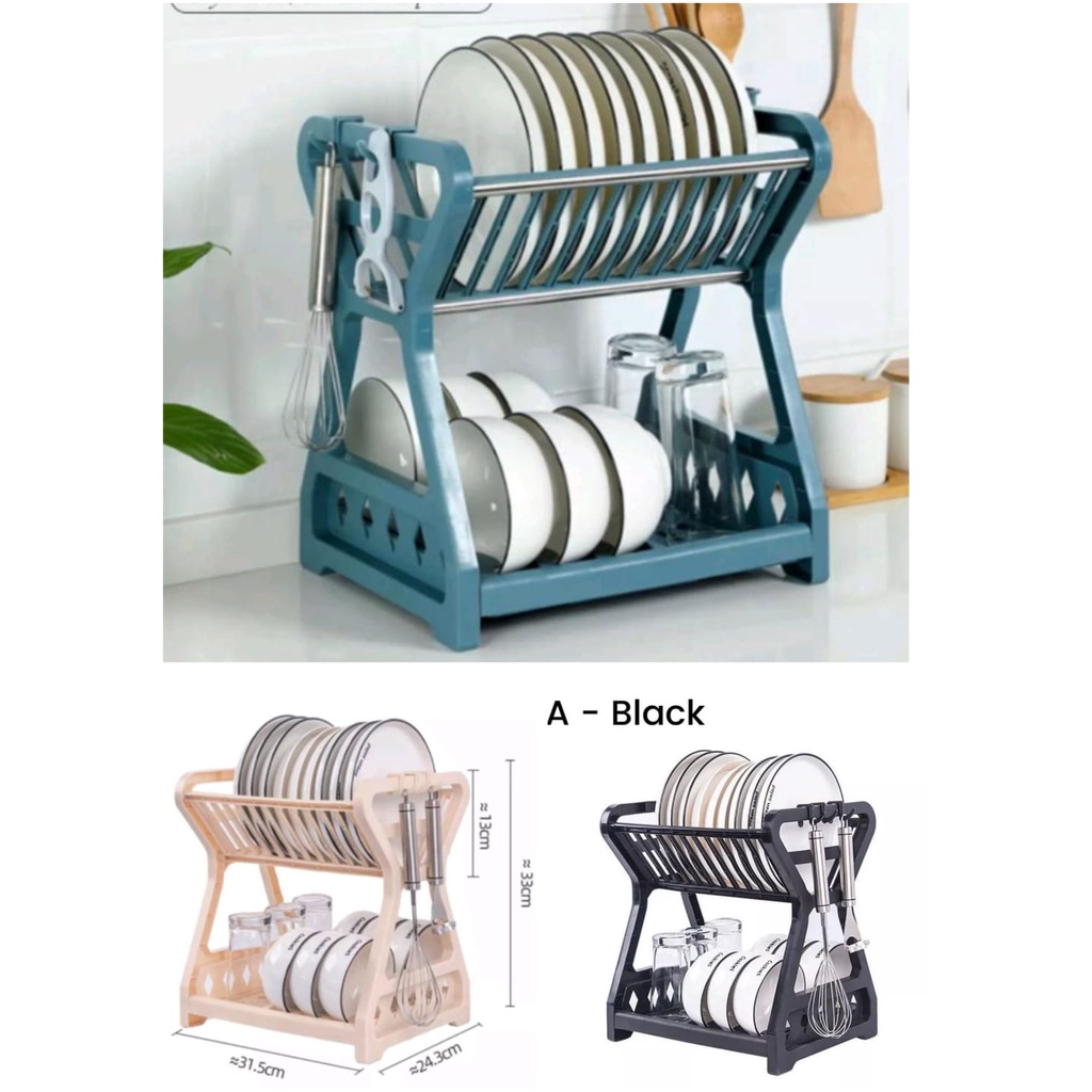Plastic Plate Drain Rack / 2 Stacking Plastic Plate Rack fs1688