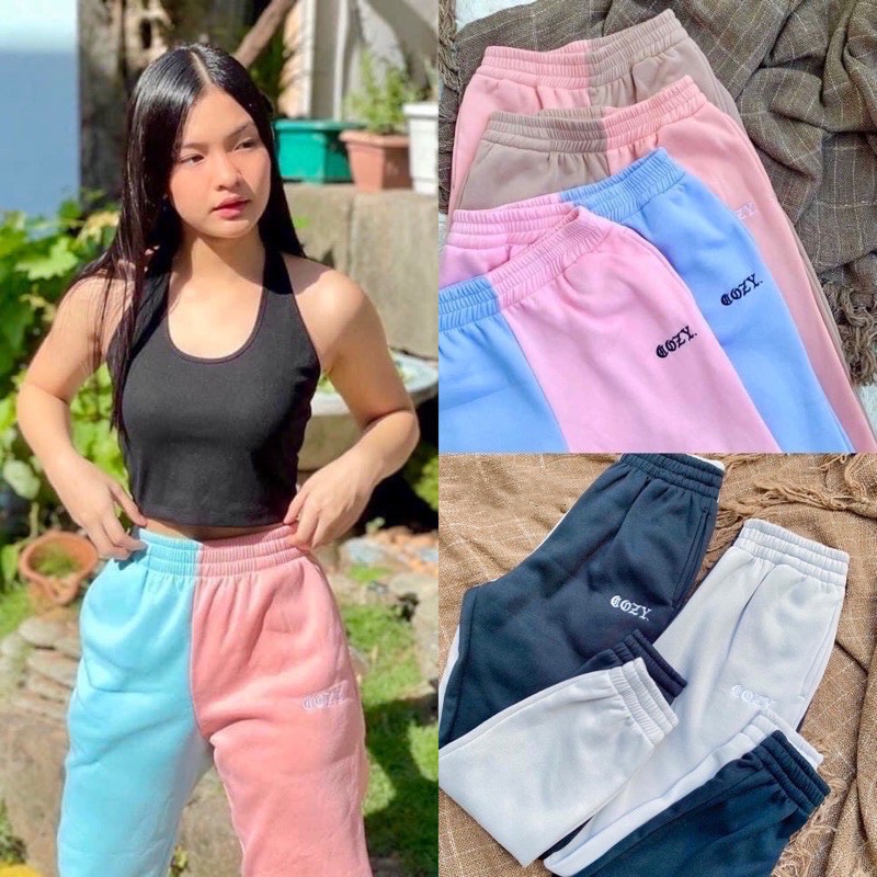 COZY JOGGER Two tone Pants Shopee Philippines