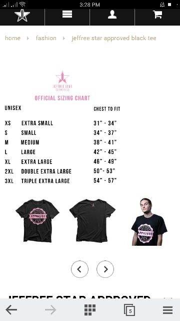 jeffree star hoodie sizing