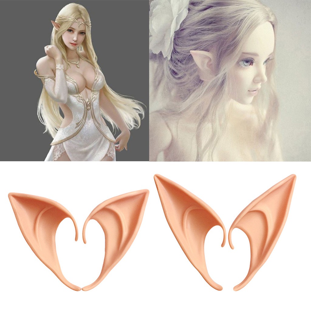 2020 Hot Selling 1 Pair Latex Elf Ears Pointed Cosplay Mask For Halloween Masquerade Party Costumes 2