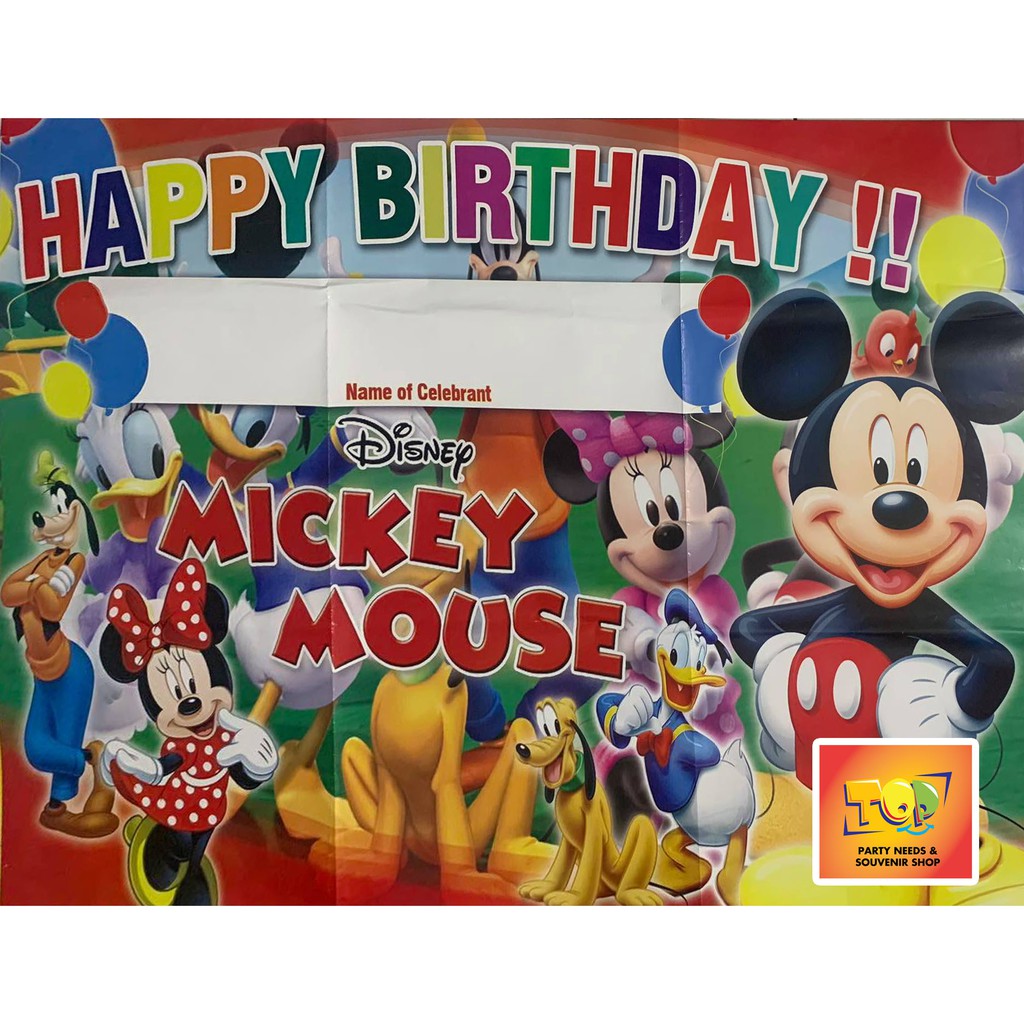 Mickey Mouse Tarp/Naming Poster Banner 85x58cm | Shopee Philippines