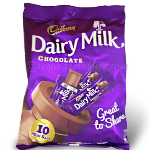 CADBURY DAIRY MILK (MINI BAR) 150g (10x15g) CHOCOLATE Shopee Philippines