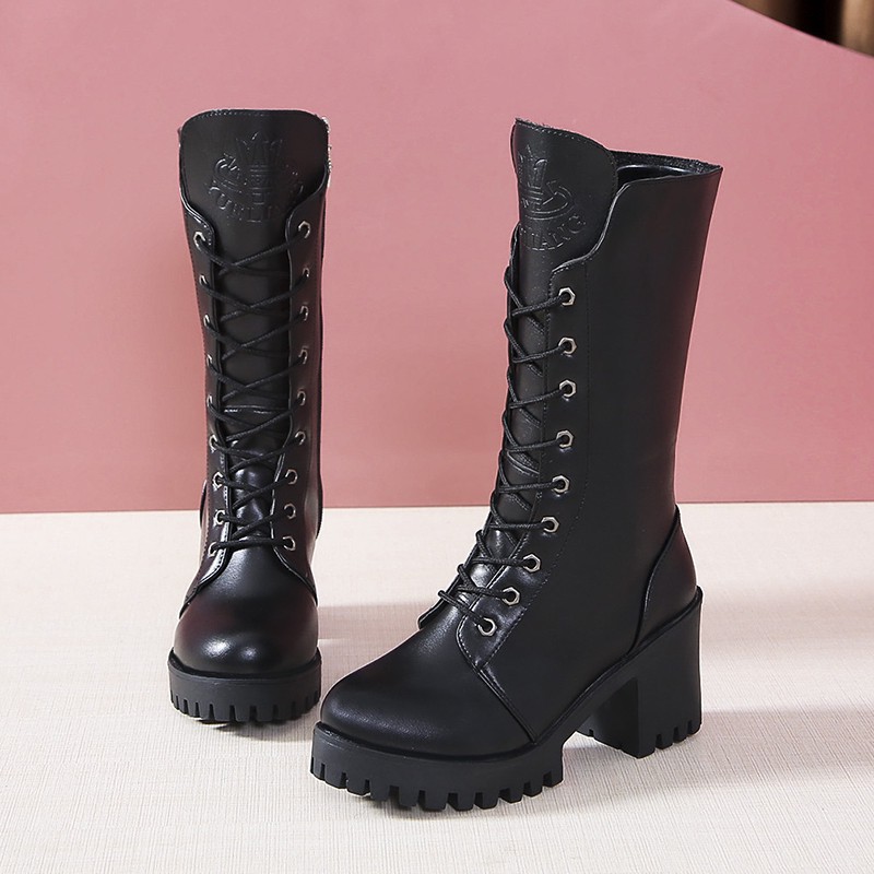 black lace up boots ladies