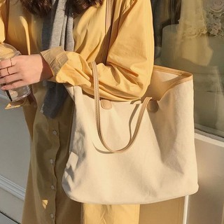 2022 Women's Stylish Canvas Tote Hand Bag Shopping Large Capacity Minimalist Korean Fashion