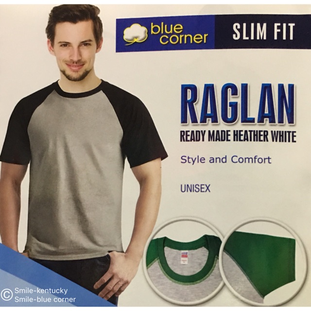 blue raglan t shirt