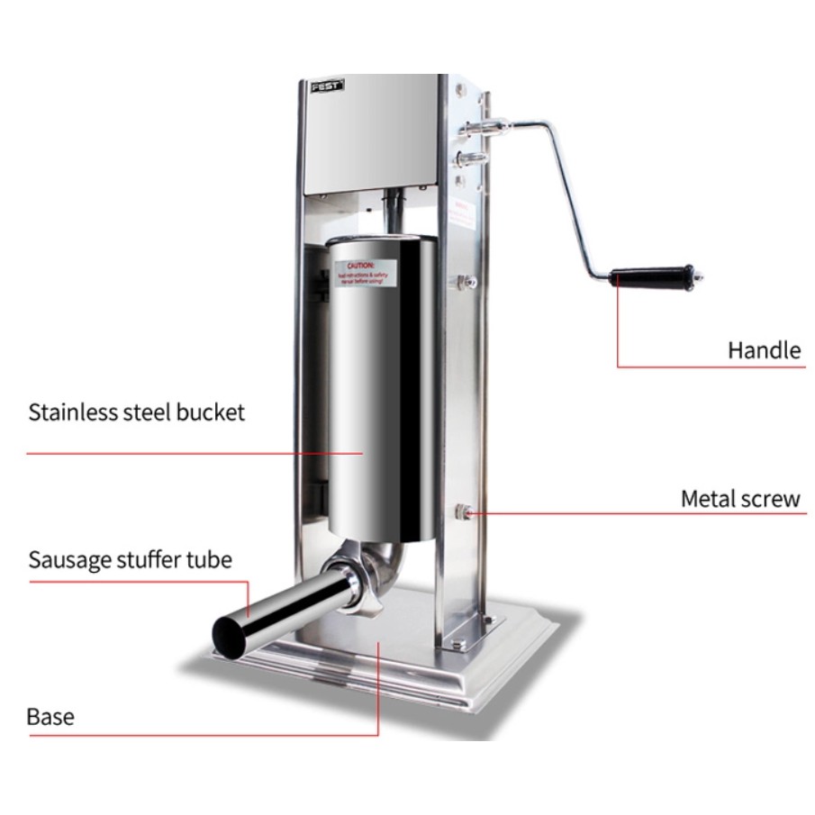 7L Sausage Stuffer Machine with free stainless 4pcs Funnel and extra