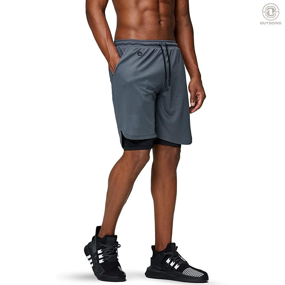 2 in 1 mens workout shorts
