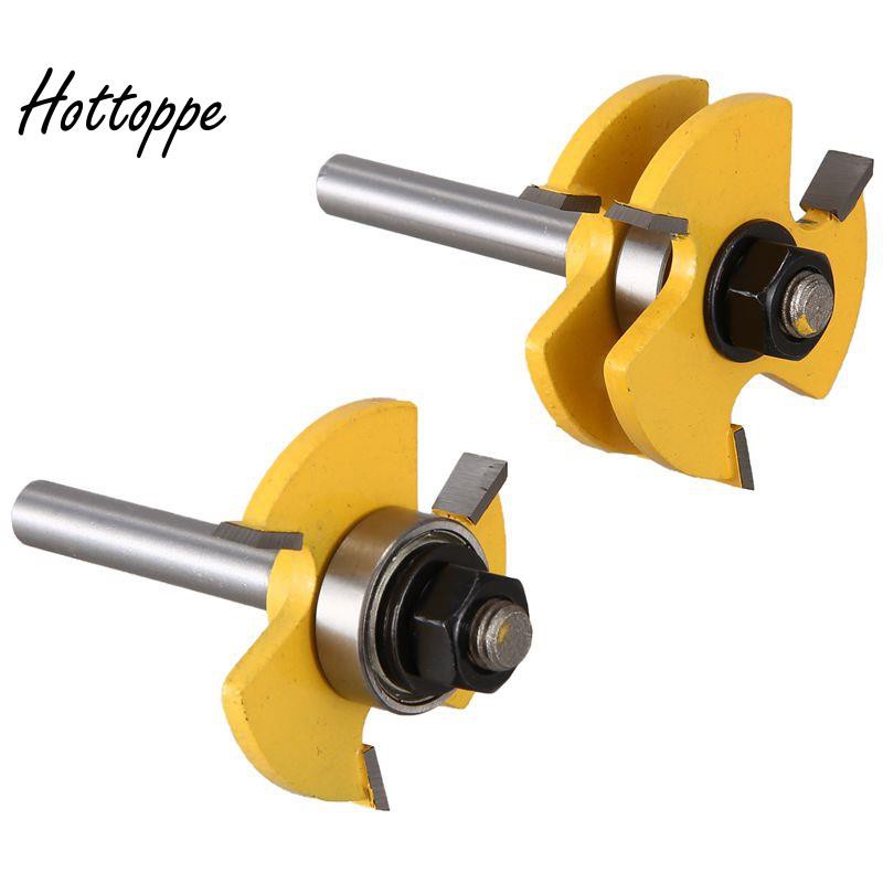 2Pcs T Type 8Mm Three-Teeth Wood Carving Tool Alloy Milling Cutters