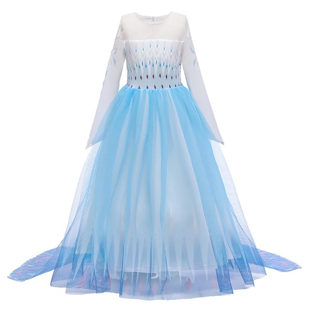 blue and white princess dress