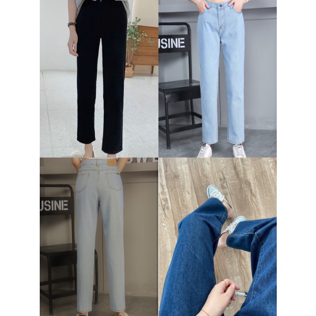 ZHI XIN 4Colours Ladies Straight Light Blue Pants Boyfriend Jeans ...