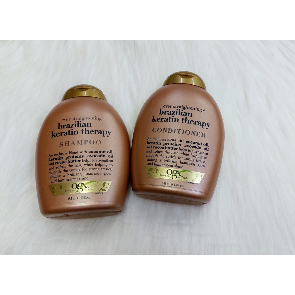 Ogx Brazilian Keratin Therapy Shampoo/Conditioner 385ml Shopee
