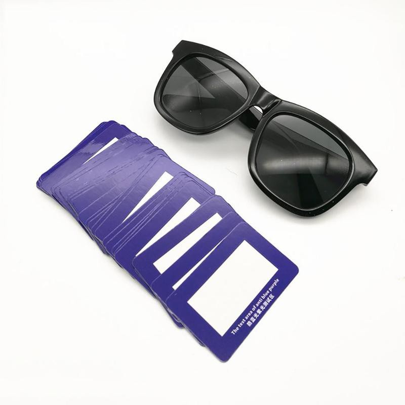 AntiUV Test Card Sonnenbrillengläser AntiRadiation Brille Violet Test N3U2 S8O8 