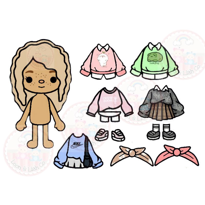 Toca Boca Pages Paper Doll Boy Clothes Shoes Hairs, 52% OFF