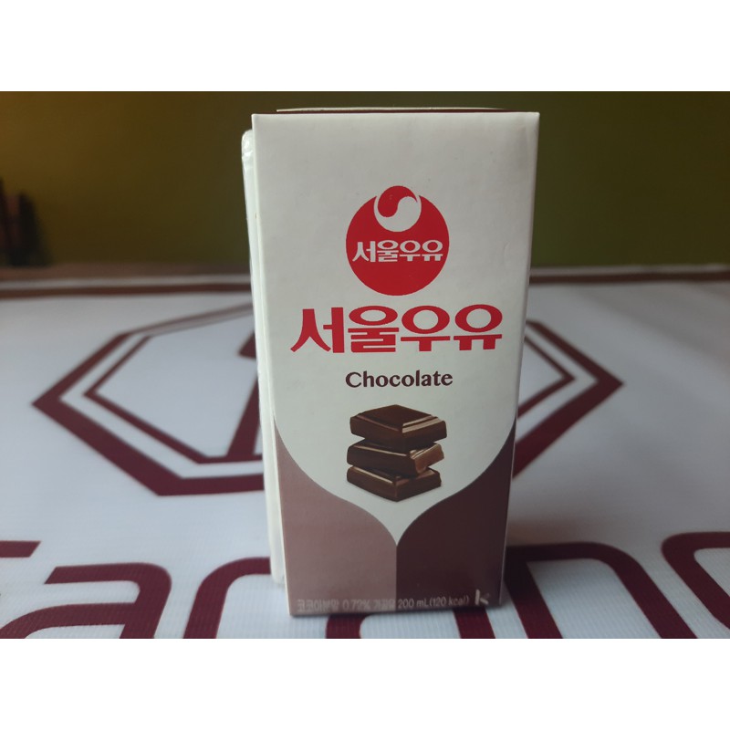 Seoul flavored milk from Korea. 200ml x 24 packs. Chocolate flavor and