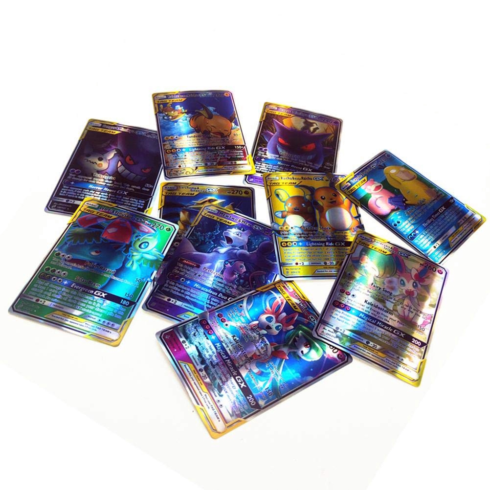 Bonbela Cartoon Flash Card 120PCS Pokemon Cards for Kids Pokemon Playing Cards Cartoon Flash Cards 