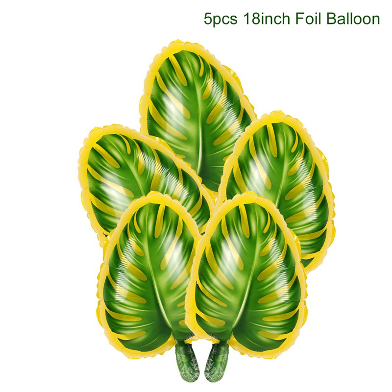 ️5 pcs Palm Leaf Foil Balloons String Birthday Decor Party Decorations Baloons Event Party home decorations Arch Kit