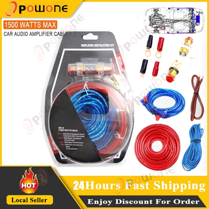 60 AMP Fuse 10GA Power Cable Subwoofer Speaker Car Audio Wire Wiring