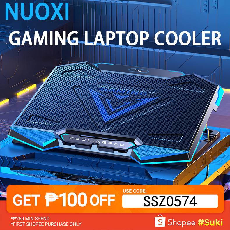 NOUXI Laptop Cooler with 5 Quiet Fans and LED Fits 1217 Inches Q7