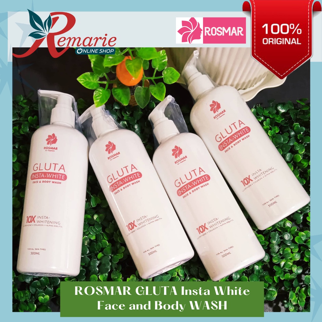 ROSMAR Gluta Wash Insta White Face & Body Wash 500ml Shopee Philippines