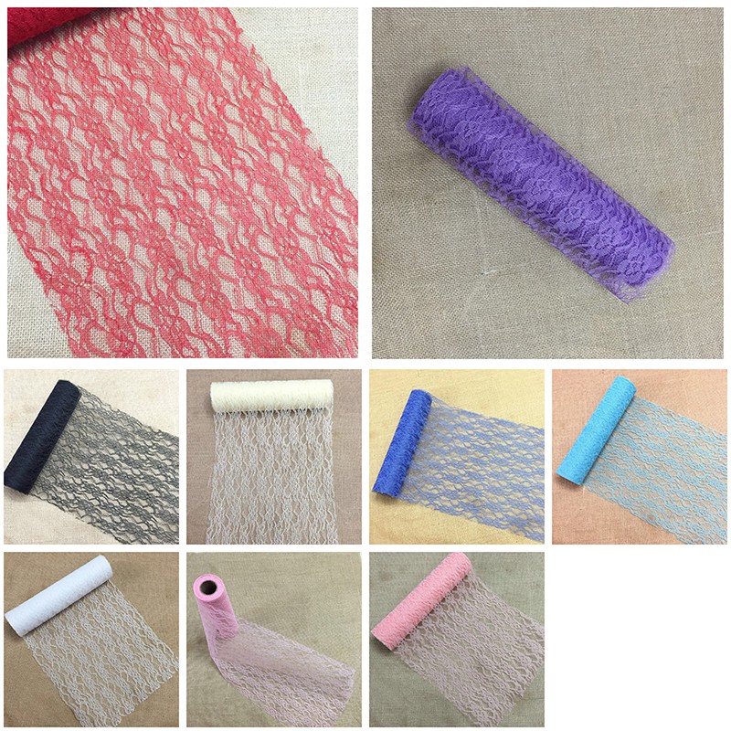 30cm X 10m Vintage Lace Roll Table Runner Table Centerpieces Chair Sash Lace Bow Tutu Material For W