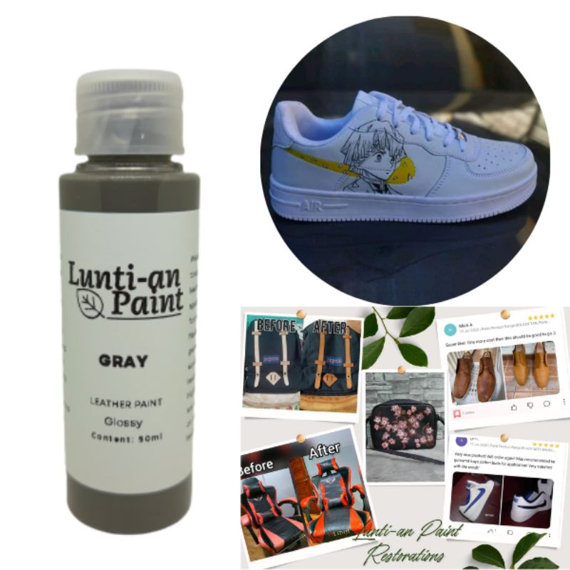 Gray Glossy Leather Paint Shoe Paint Shopee Philippines   643343f7552318a0abde27d38d23b858