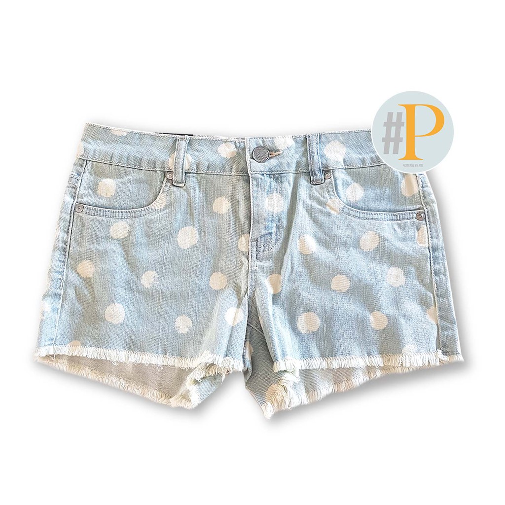 polka dot jean shorts