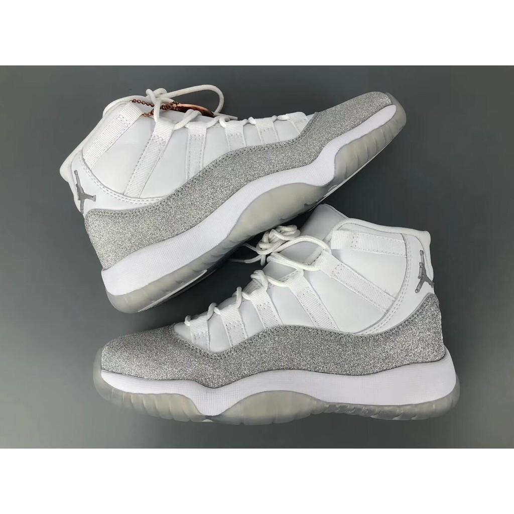 silver white jordan 11