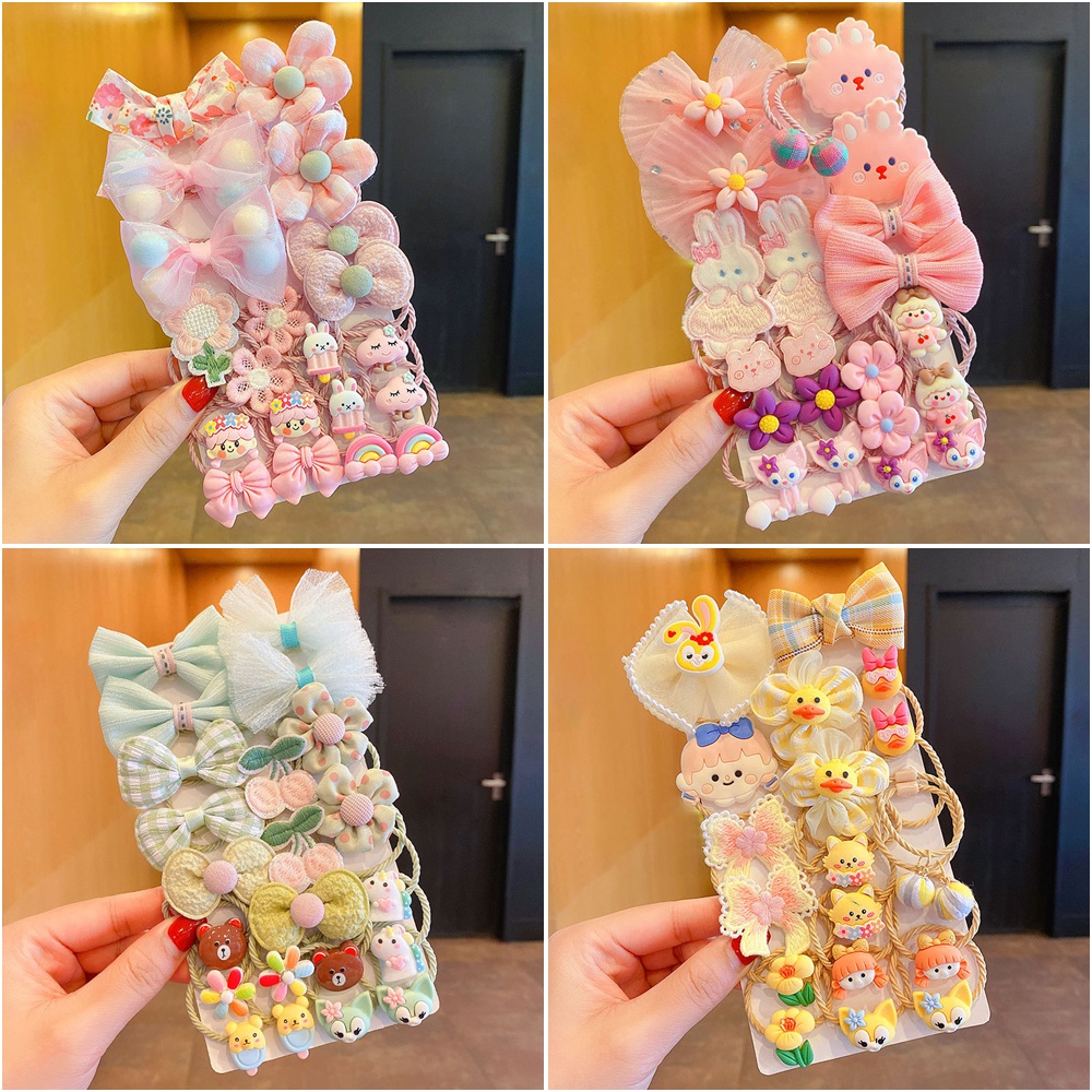20 Pcs/set Cute kids hair accessories set Children bow hair accessories
