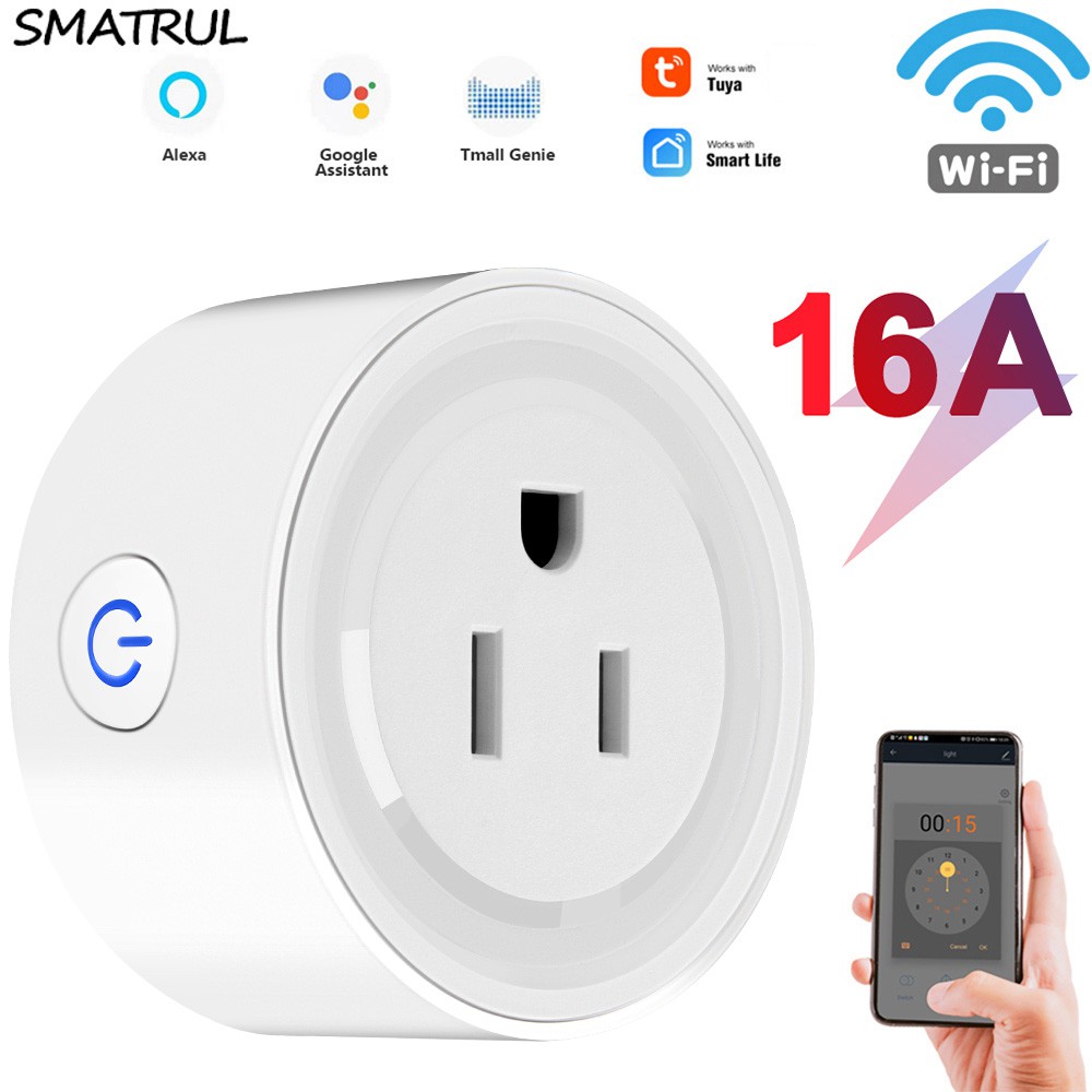 SMATRUL16A Smart Plug Tuya WiFi Socket Adaptor US Plug ...