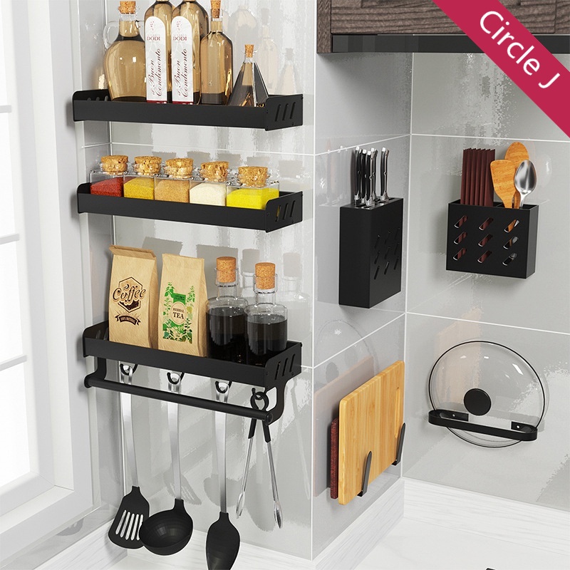 CJ Spice Rack Wall Mounted Condiments Rack Condiments Organizer Wall