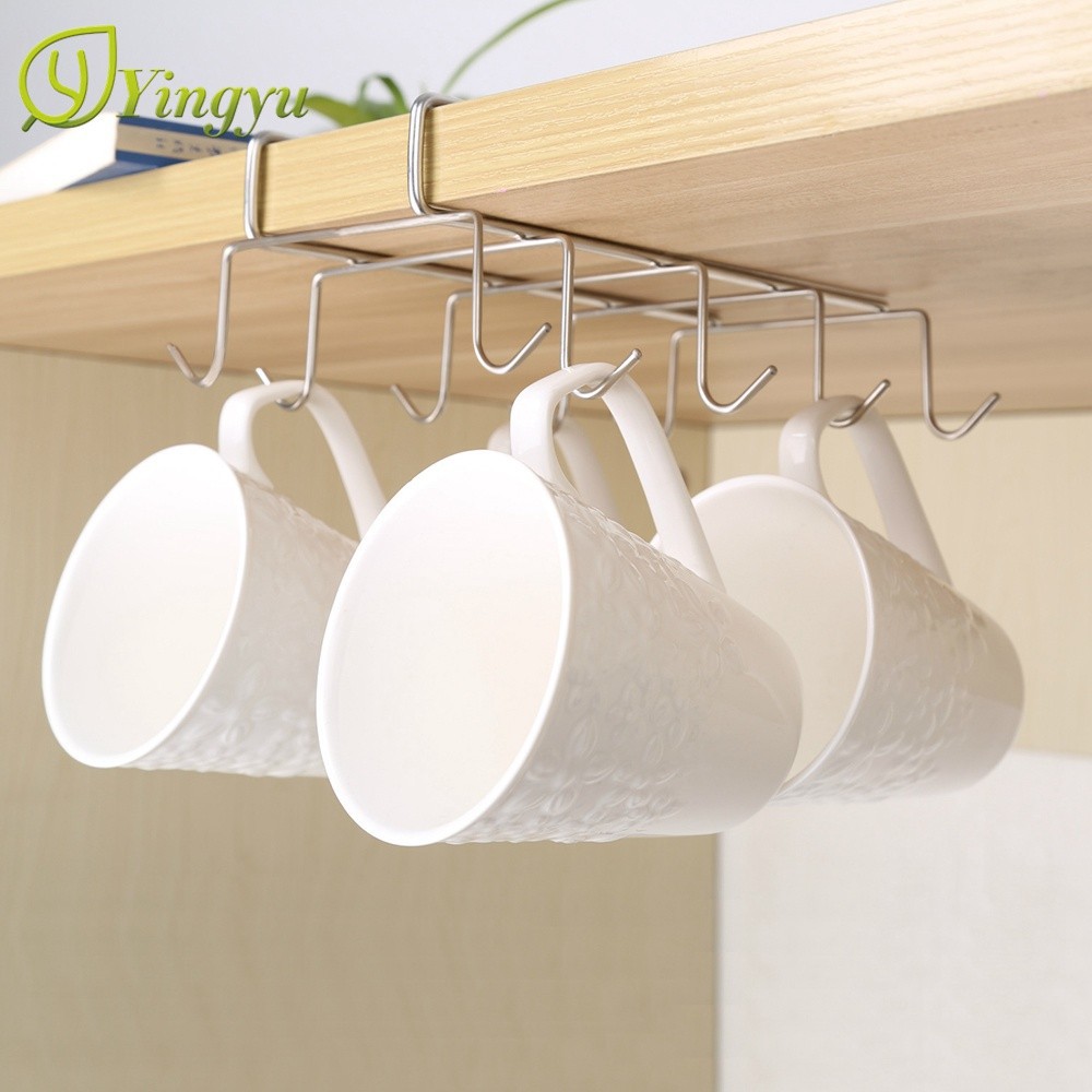 Under Shelf Cup Mug Holder Hanger Coffee Kitchen Storage Rac Shopee Philippines