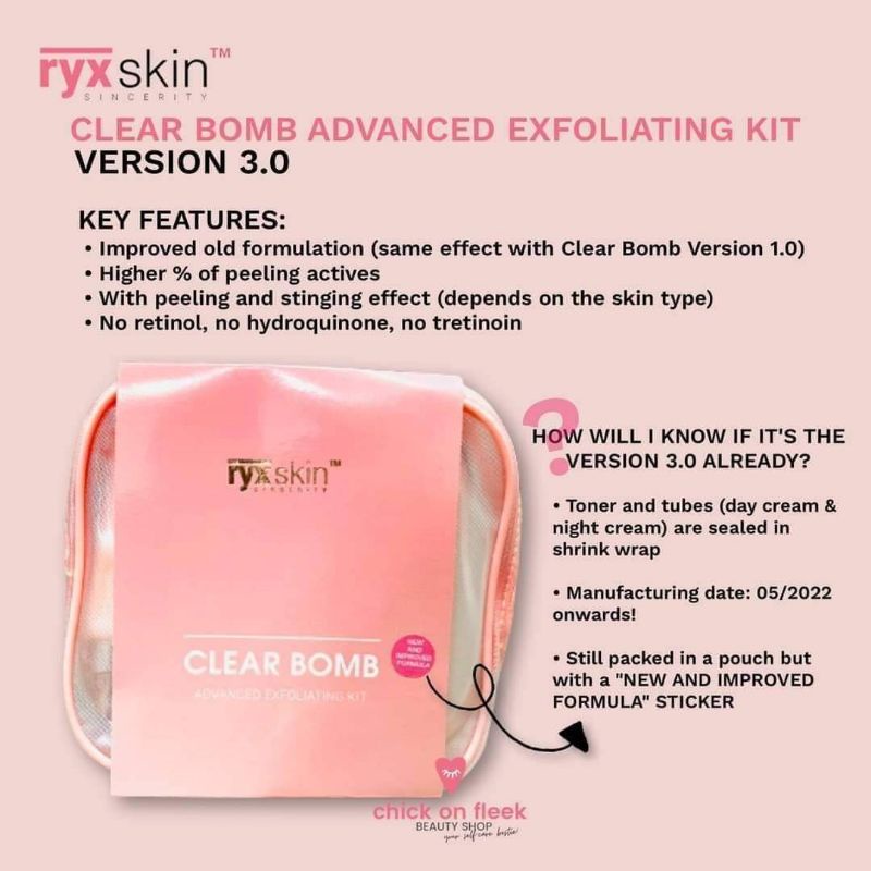Ryx Clearbomb Advance Exfoliating Kit 3.0 (OLD CLEARBOMB FORMULATION