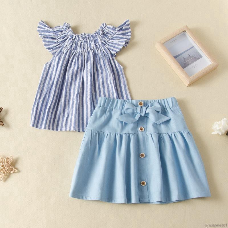 blue denim skirt and jacket set