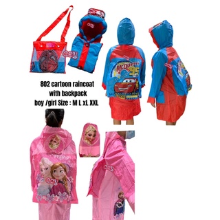 #802 Raincoat for Kids With Backpack Allowance