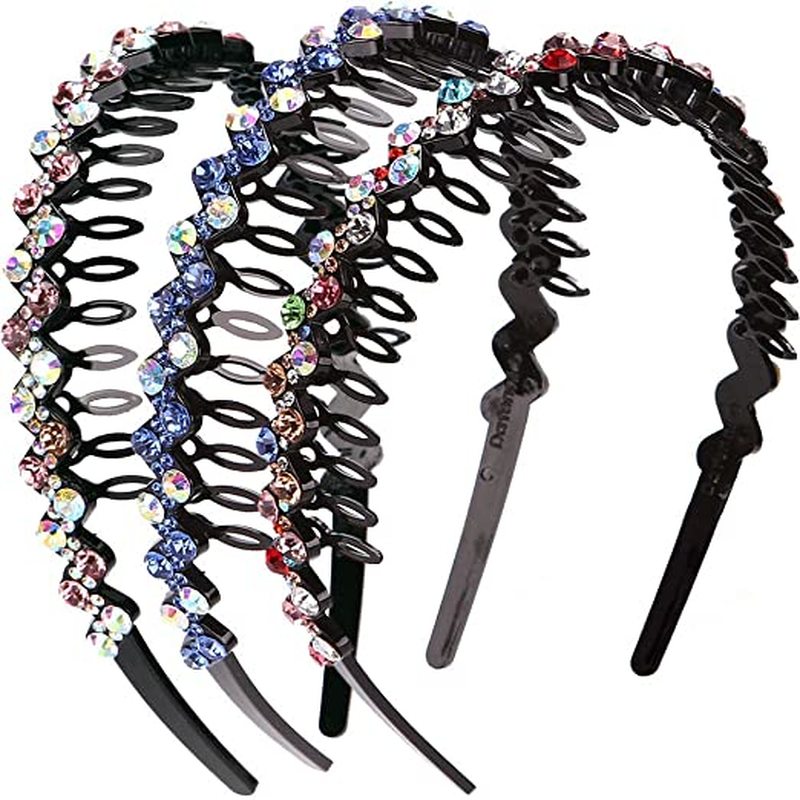 Rhineston Teeth Comb Headbands Crystal Non Slip Teeth Comb Headbands Crystal Beaded Bling Hairbands Hard Headbands Flower Water Ripple Hair Hoop Headband Shopee Philippines