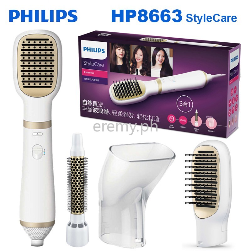⭐ In Stock⭐Philips HP8663 EssentialCare Hair Styler 3 in One 22mm Thermal  Comb 750W Power for Lady Hair | Shopee Philippines