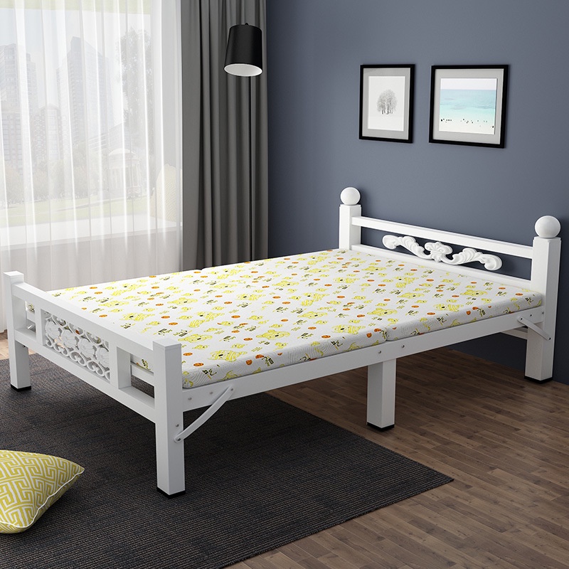 Simple Portable Folding Bed Frame Folding Bed Living Room Bedroom   646bc32e4a62e0da4b08873b295d1ec4