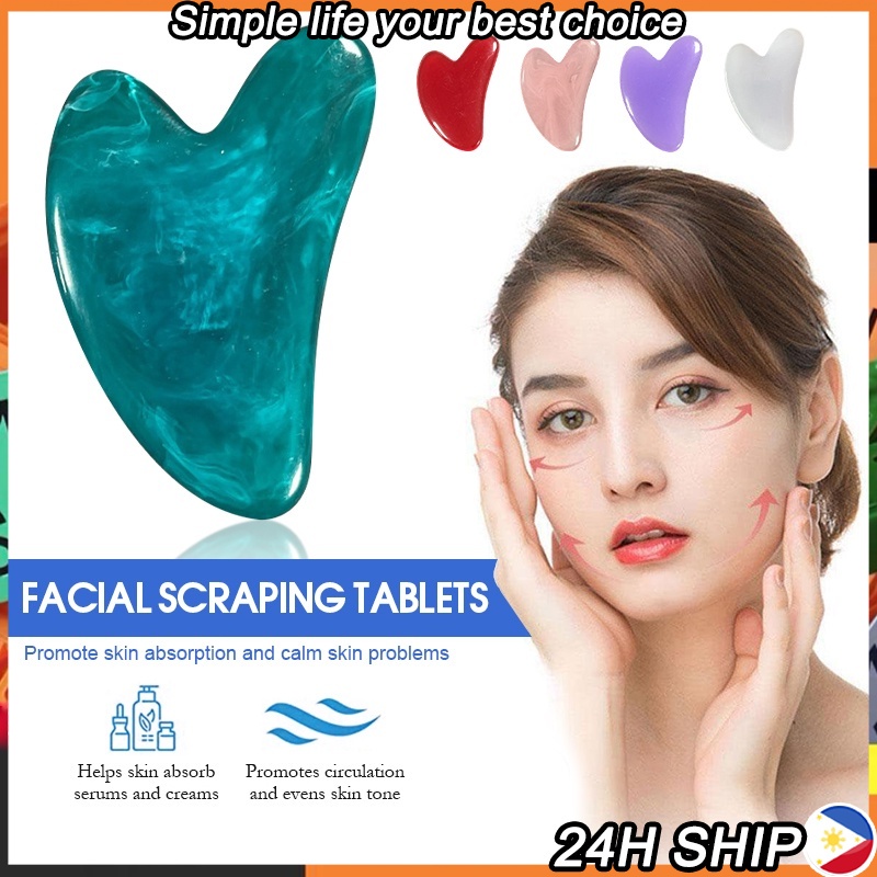 Stainless Steel GuaSha Heart Shaped Face Gua Sha Scraping Massage Tool ...