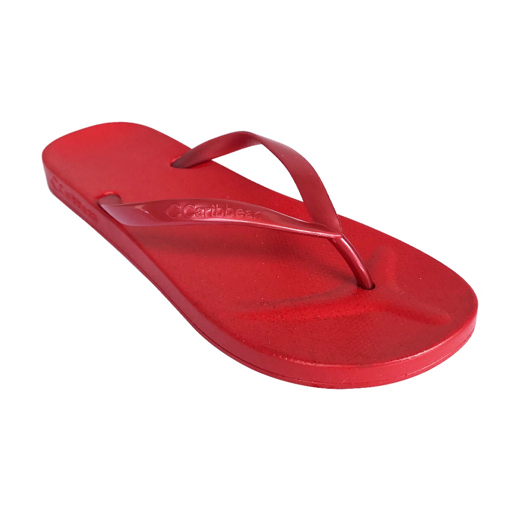 red sparkly flip flops