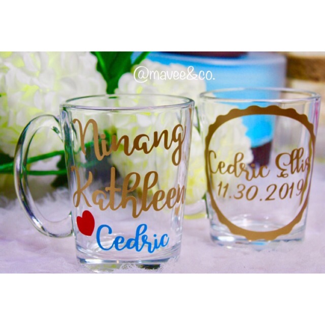 MAVEE Personalized Clear Coffee Mug (w/ Sticker Decal Print) | Shopee